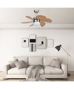 Ventilatore da soffitto con luce 76 cm marrone chiaro