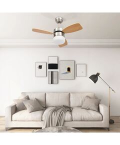 Ventilatore soffitto luce e telecomando 76 cm marrone chiaro