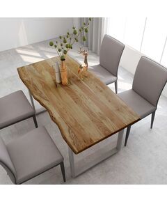 Tavolo da pranzo 154x80x76 cm in legno massello di acacia