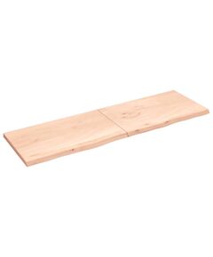 Ripiano a parete 200x60x4 cm legno massello rovere non trattato