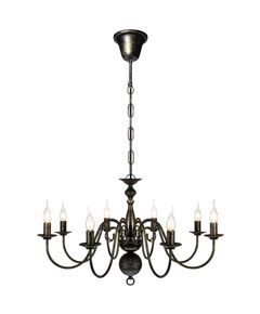 Lampadario stile antico metallo nero lampadine 8 x e14