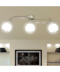 Lampada soffitto paralumi vetro tubi a onda per 3 lampadine e14