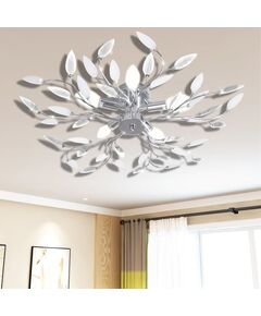 Lampada da soffitto bianca trasparente cristalli acrilici 5 e14