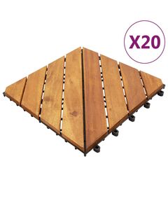 Piastrelle esterni 20 pz marroni 30x30 cm legno massello acacia