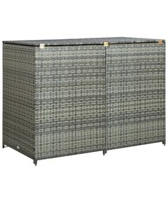 Copribidone rifiuti doppio in polyrattan antracite 148x77x111cm