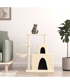 Albero per gatti con tiragraffi in sisal crema 83 cm