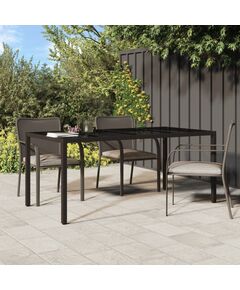 Tavolo giardino marrone 190x90x75cm vetro temperato polyrattan