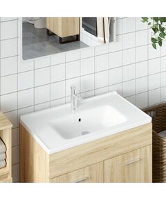 Lavandino da bagno bianco 91,5x48x19,5 cm rettangolare ceramica