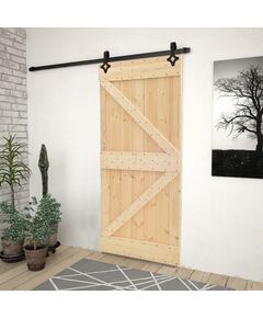 Porta scorrevole con set hardware 90x210 cm in legno di pino