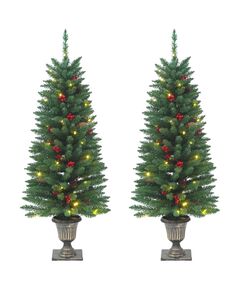 Alberi di natale artificiali 2 pz con 100 led verde 120 cm