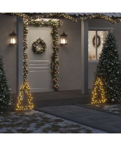 Decorazione luminosa natalizia con picchetti albero 80led 60cm