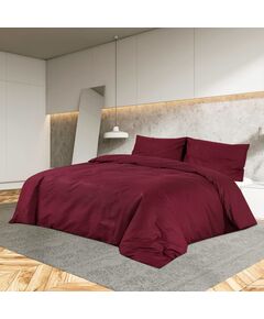 Set copripiumino bordeaux 240x220 cm in microfibra leggera