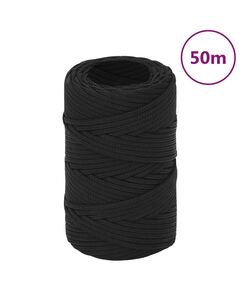 Corda nautica completamente nera 2 mm 50 m in polipropilene