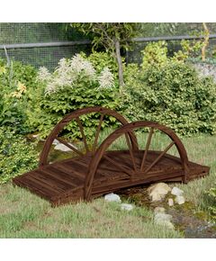 Ponte giardino con mezza ruota 99x50x38 cm legno massello abete