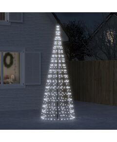 Luce albero di natale su pennone 550led bianco freddo 300cm