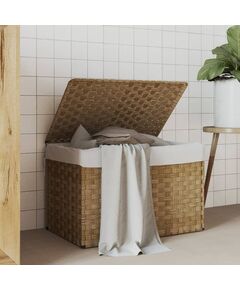 Cesto portabiancheria con coperchio 55,5x35x34 cm polyrattan