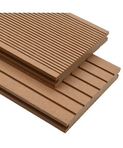 Pavimento per esterni in wpc pieno accessori 16 m² 2,2 m teak