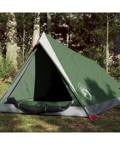 Tenda da campeggio 2 persone verde 200x120x88/62cm taffetà 185t