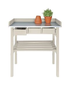 Esschert design banco da lavoro da giardino bianco cf29w