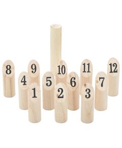 Set gioco kubb numerici 13pz con custodia legno massello pino