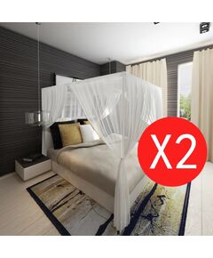 Set zanzariere quadrate per letto con aperture 2 pezzi