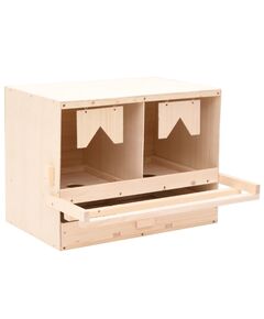 Casetta cova per galline 2 scomparti 63x40x45cm legno di pino