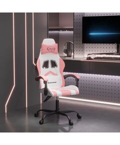 Sedia da gaming bianco e rosa in similpelle