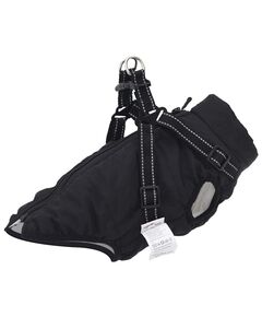 Cappotto cani con imbracatura impermeabile riflettente nero xl