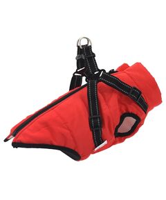 Cappotto cani con imbracatura impermeabile riflettente rosso xl