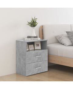 Comodini 2 pz grigio cemento 50x32x60cm