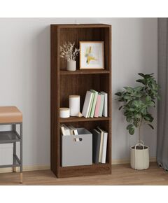 Libreria 3 ripiani rovere marrone 40x24x109cm legno multistrato