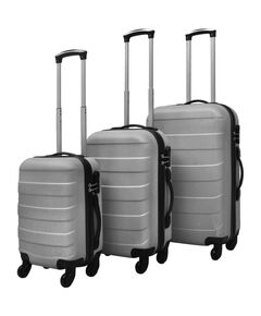 Set trolley rigidi 3 pz argento 45,5/55/66 cm