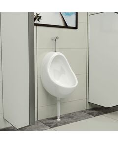 Orinatoio sospeso con sciacquone in ceramica bianco