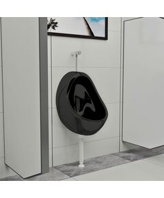 Orinatoio sospeso con sciacquone in ceramica nero