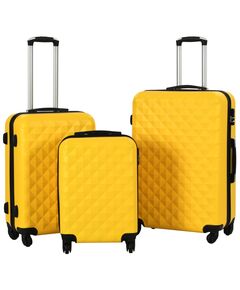 Set trolley a custodia rigida 3 pz giallo in abs