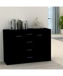 Credenza nera 88x30x65 cm in truciolato