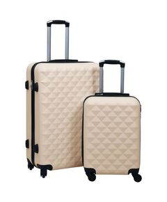 Set valigie trolley a custodia rigida 2 pz oro in abs