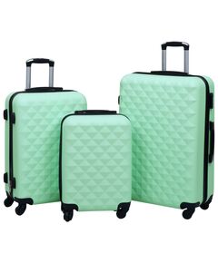 Set valigie trolley a custodia rigida 3 pz menta in abs