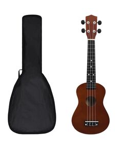 Set ukulele soprano con borsa per bambini legno scuro 23"