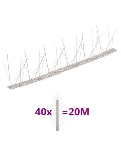Set dissuasori per uccelli e piccioni 40 pz acciaio 5 file 20 m