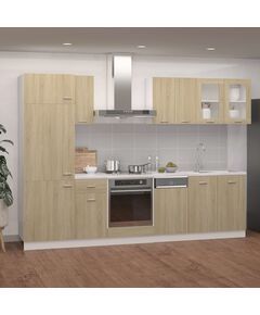 Set armadi da cucina 8 pz rovere sonoma in truciolato