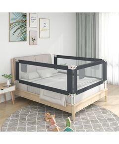 Sponda letto sicurezza bambini grigio scuro 100x25 cm tessuto