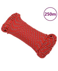 Corda nautica rossa 3 mm 250 m in polipropilene