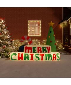 Decorazione gonfiabile merry christmas con led 197 cm