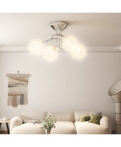 Lampada da soffitto con paralumi in rete per 4 luci led g9