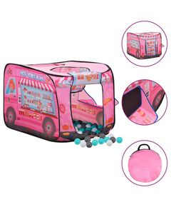 Tenda da gioco per bambini rosa con 250 palline 70x112x70 cm