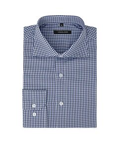 Camicia da lavoro da uomo bianca e blu marino a quadri tg xxl