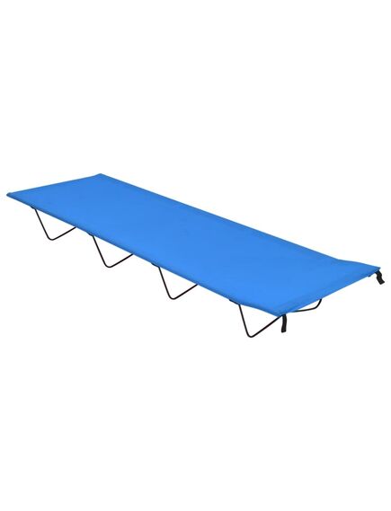 Lettino da campeggio 180x60x19cm tessuto oxford e acciaio blu