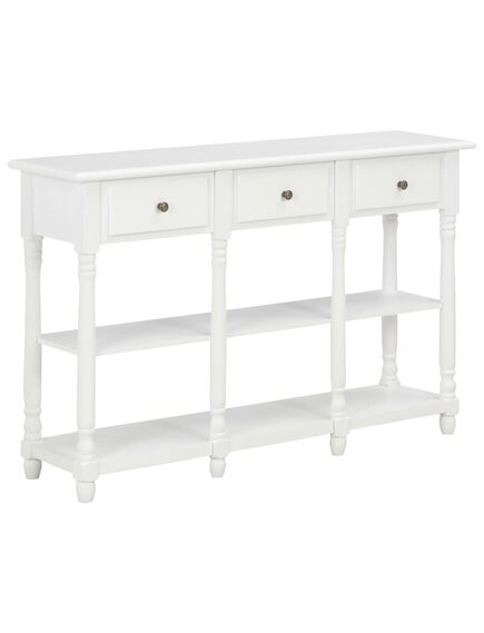 Tavolo consolle bianco 110x30x76 cm in legno multistrato