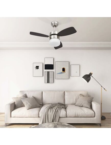 Ventilatore soffitto con luce e telecomando 76 cm marrone scuro